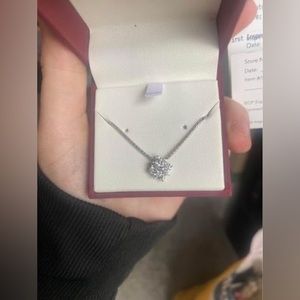 Labgrown Diamond flower pendant from Helzberg Diamond 14k white gold 5/8ct